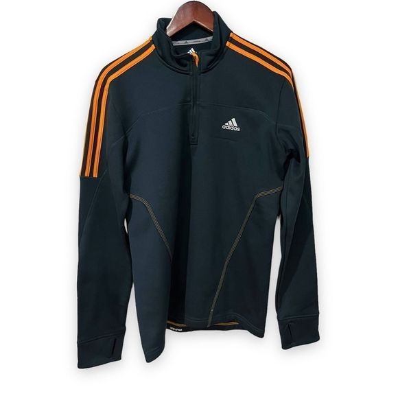 adidas Other - Adidas mens or womens blue with orange stripes long sleeve zipper at neck size M